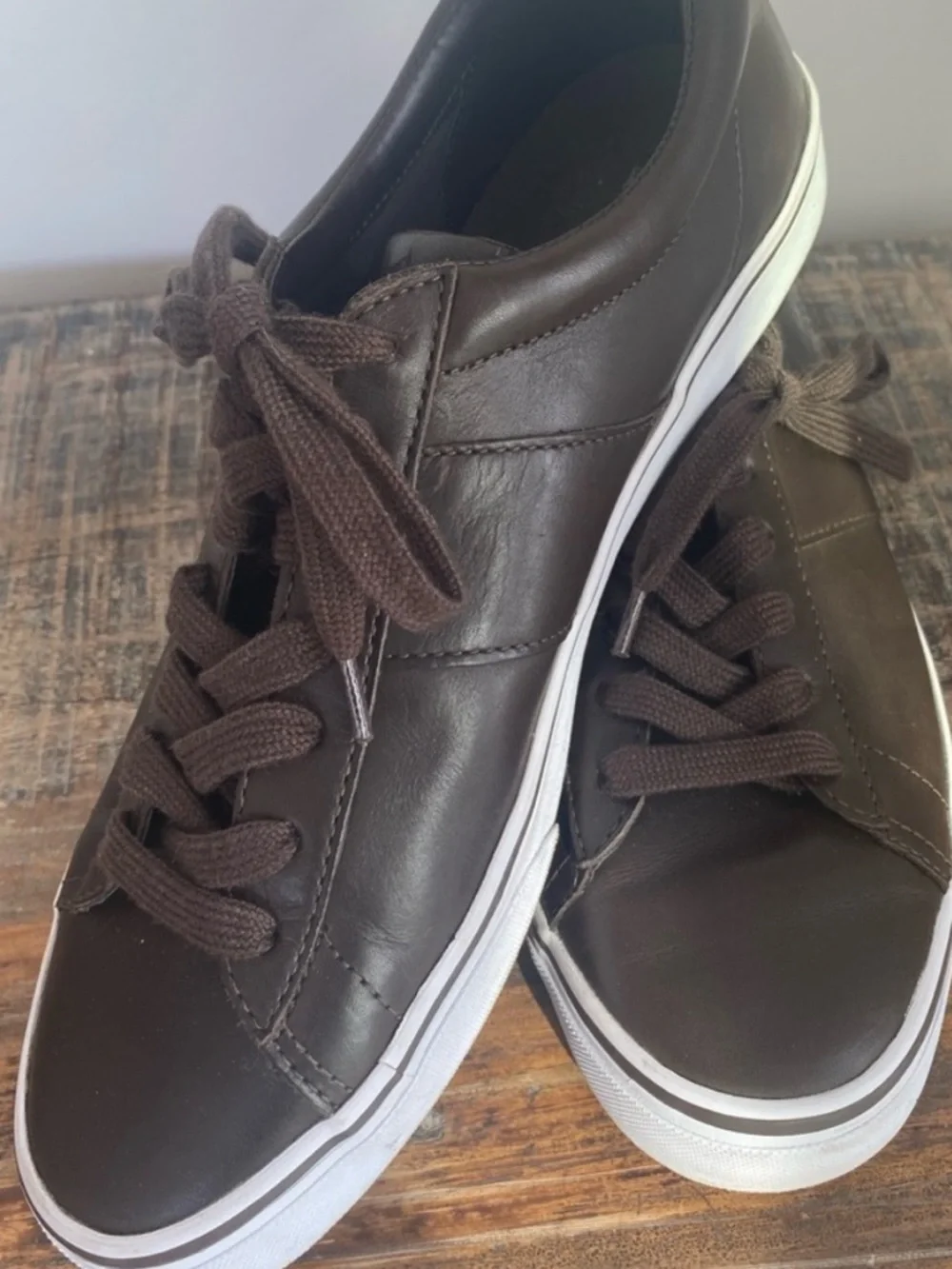 Polo Ralph Lauren Brown Leather Sayer Sneaker